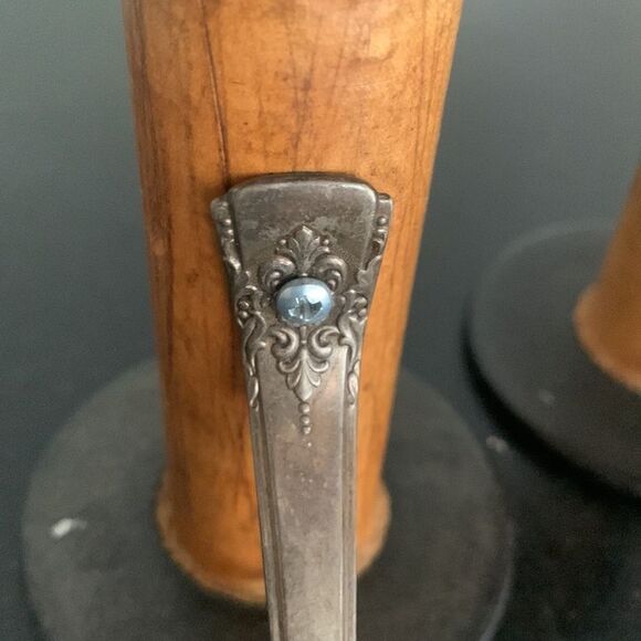 Set of 5 Vintage Wood Spool Candleholders – 1930s Blue Bird Silk Co. Repurposed - Picture 9 of 12